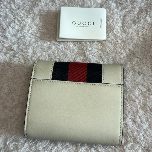 Gucci Sylvie Navy Sherry Line Wallet - Picture 4 of 9
